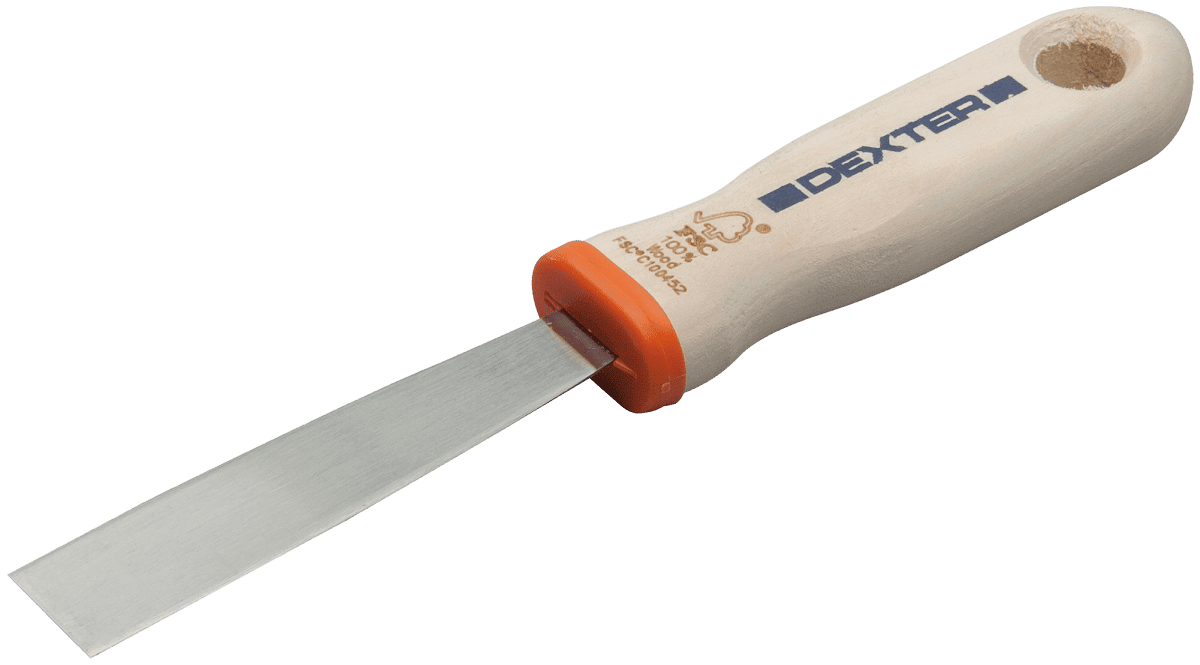 DEXTER SMOOTH SPATULA 20 MM FOR PLASTERING STEEL BLADE WOODEN HANDLE