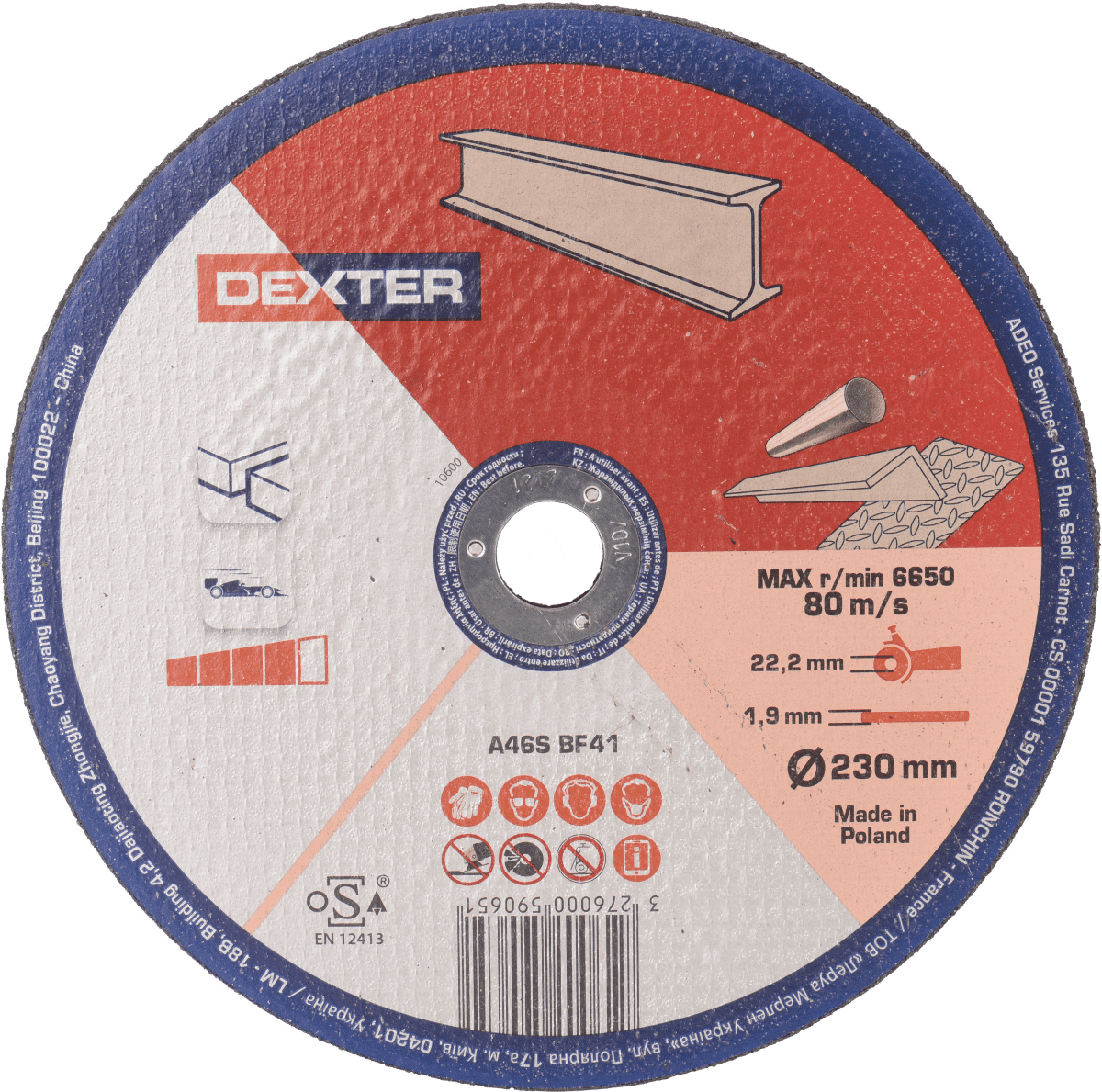 DEXTER ABRASIVE DISC 230X1.6MM CUTI