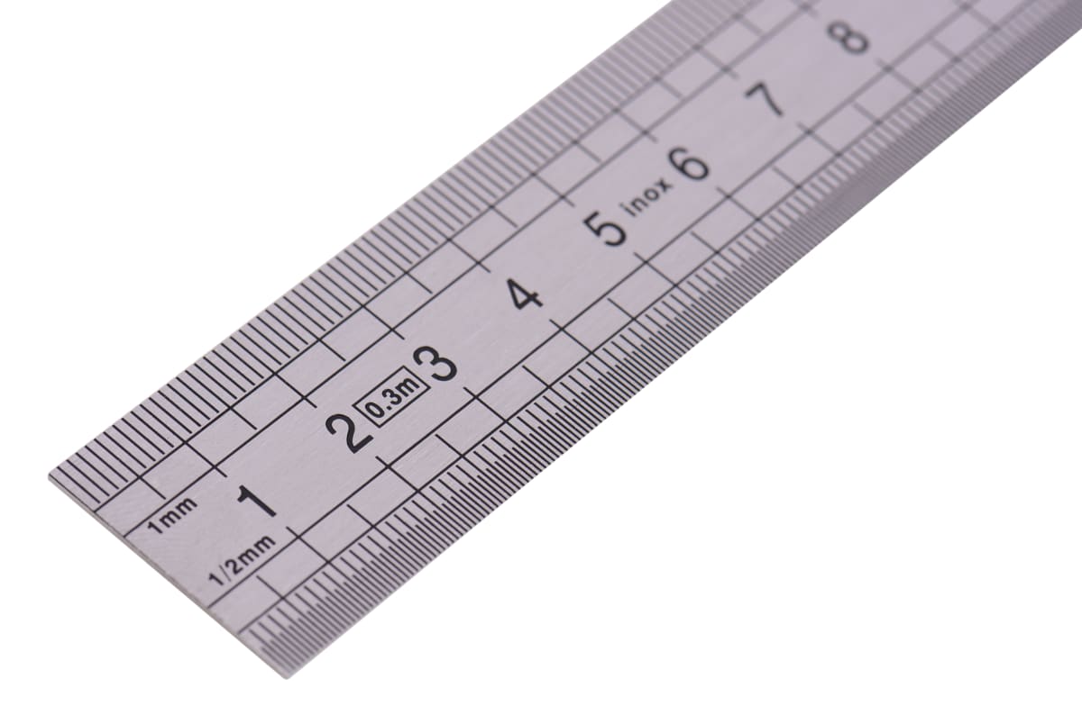 DEXTER STAINLESS STEEL RULER, 300 MM