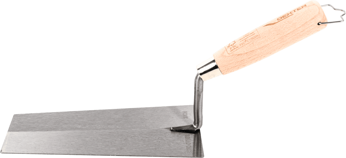 TROWEL 20 CM DEXTER STEEL SQUARE TIP WOODEN HANDLE
