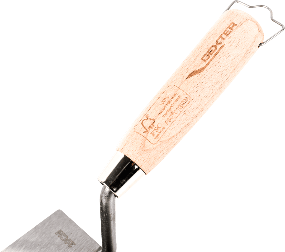 TROWEL 20 CM DEXTER STEEL SQUARE TIP WOODEN HANDLE