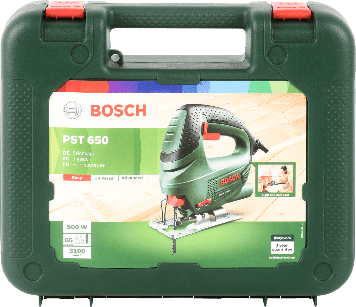 BOSCH PST650 JIGSAW 500W MAX. CUTTING HEIGHT WOOD 65MM