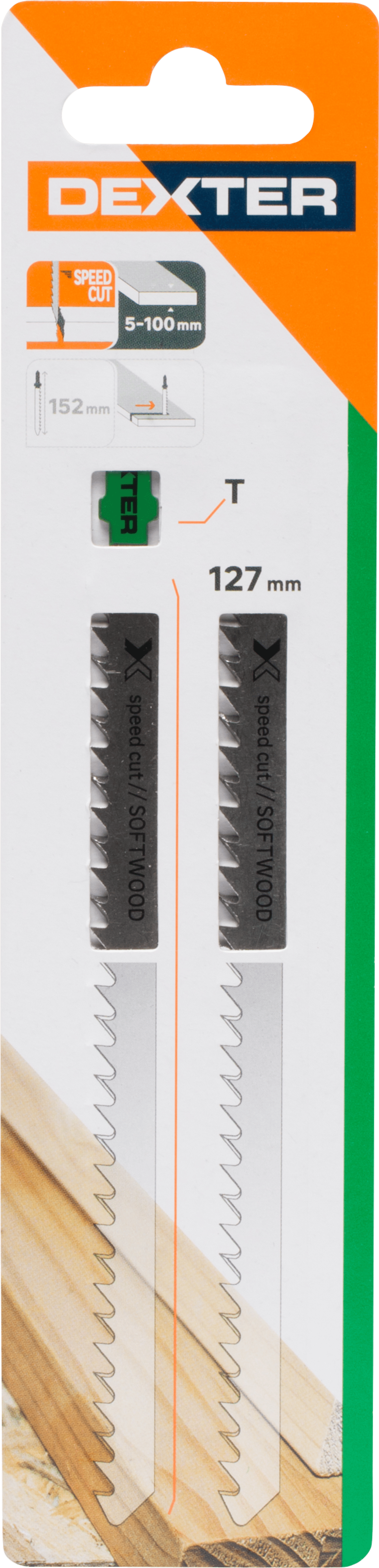 T-SAW BLADE FOR WOOD STRAIGHT CUT COARSE TOOTHING 5-100 MM, 2 PIECES