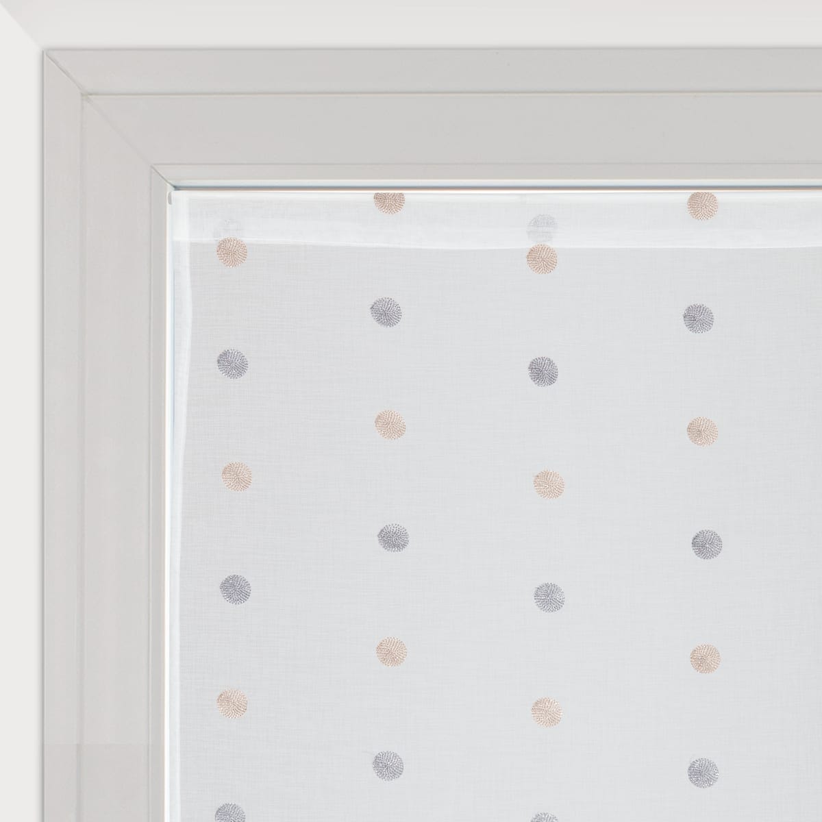 CHLOE CURTAIN WHITE WITH BRONZE POLKA DOTS 60X140 CM