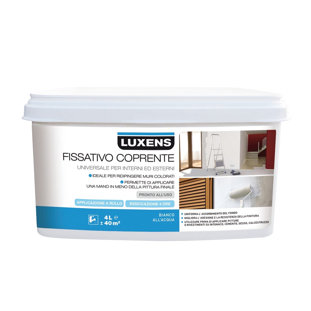 Bricocenter LUXENS 4LT INTERIOR/EXTERIOR WHITE PIGMENTED OPAQUE FIXATIVE