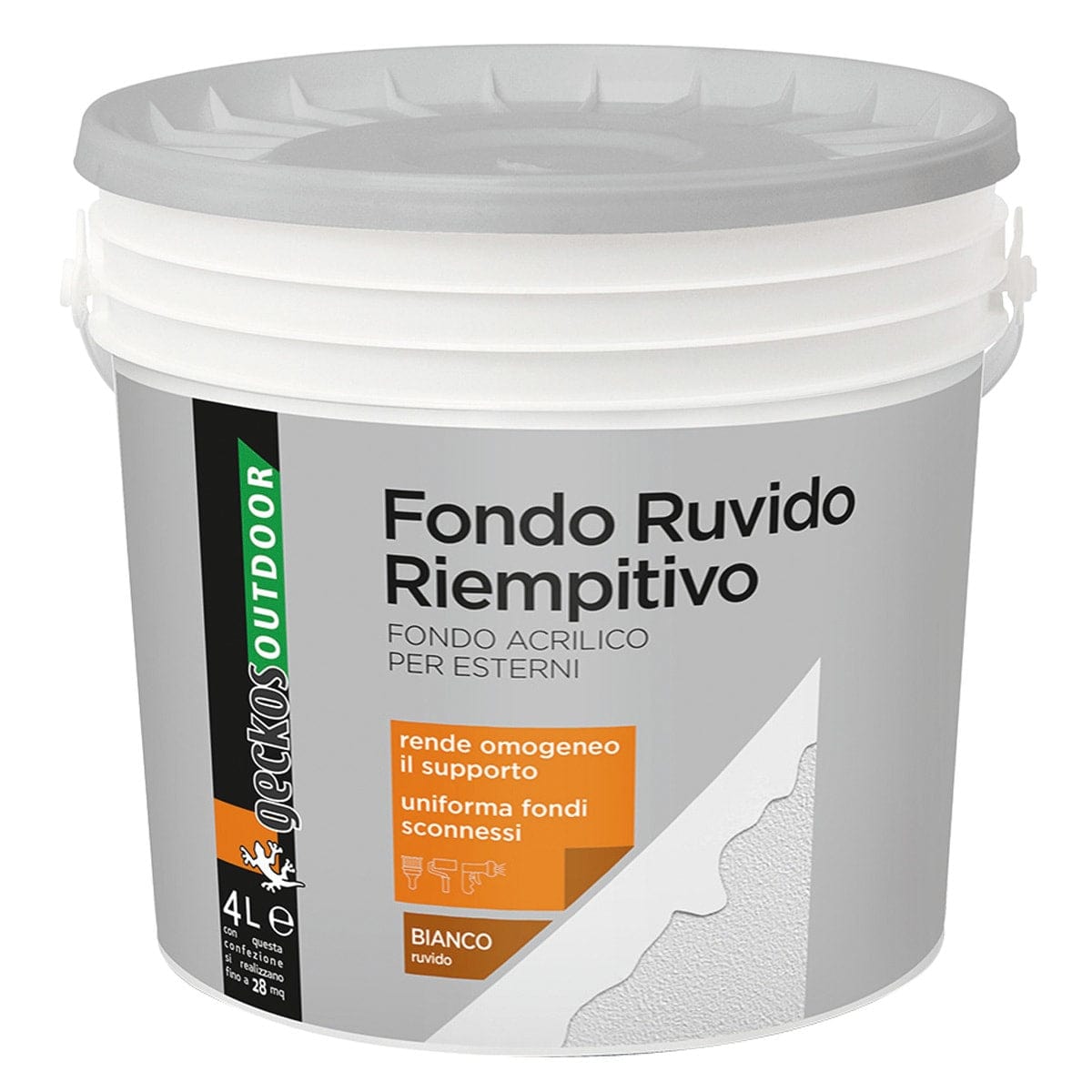 Bricocenter ROUGH PRIMER FILLER EXTERIOR WHITE GECKOS 4LT
