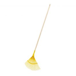 LEAF BROOM 22 TEETH METAL WITH PEFC PINE WOOD HANDLE 120 CM