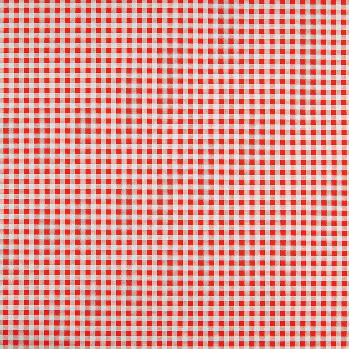 *Red checked oilcloth tablecloth with non-woven backing, height 140 cm