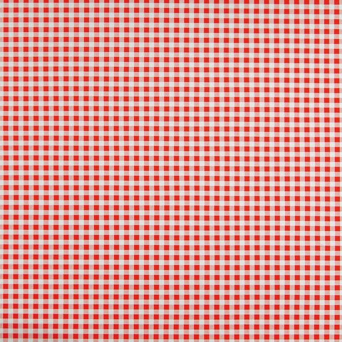 *Red checked oilcloth tablecloth with non-woven backing, height 140 cm