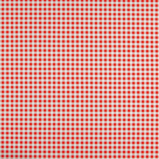 *Red checked oilcloth tablecloth with non-woven backing, height 140 cm