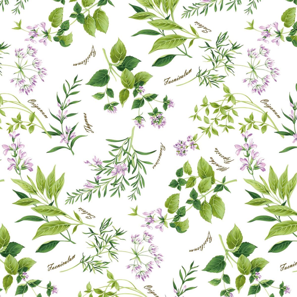 *Erbolario oilcloth tablecloth with non-woven backing, 140 cm high
