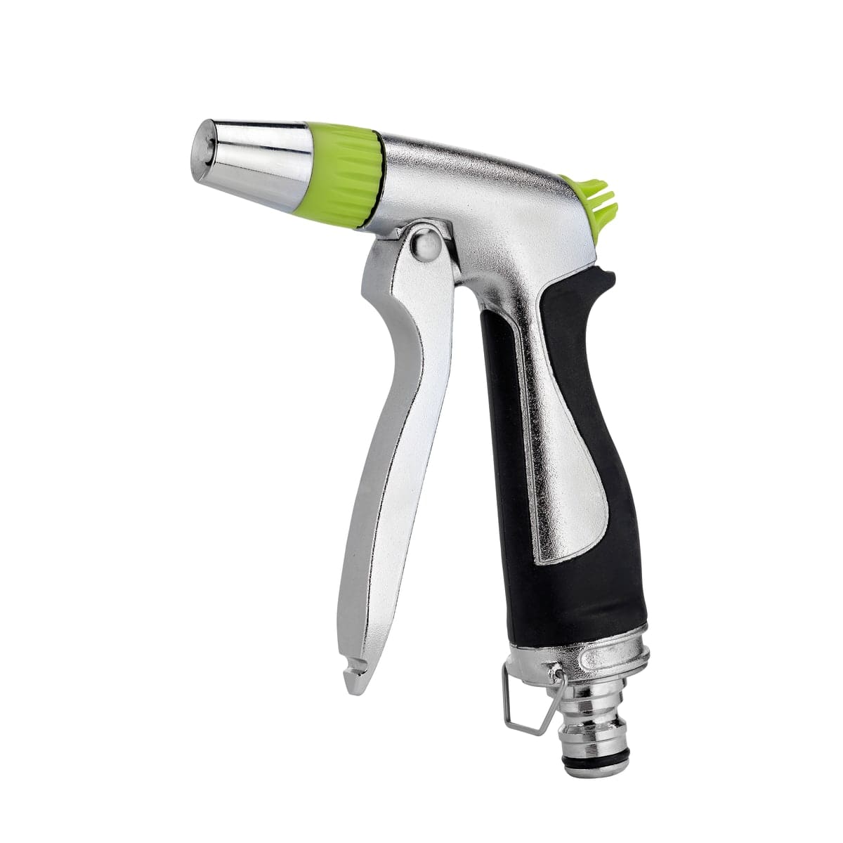 Bricocenter DELUX CHROME-PLATED METAL PISTOL WITH COMFORT GRIP AND COLOUR-ADJUSTABLE SPRAY JET