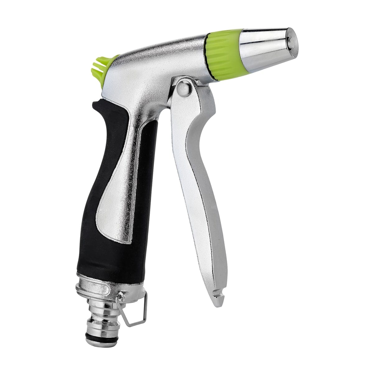 Bricocenter DELUX CHROME-PLATED METAL PISTOL WITH COMFORT GRIP AND COLOUR-ADJUSTABLE SPRAY JET