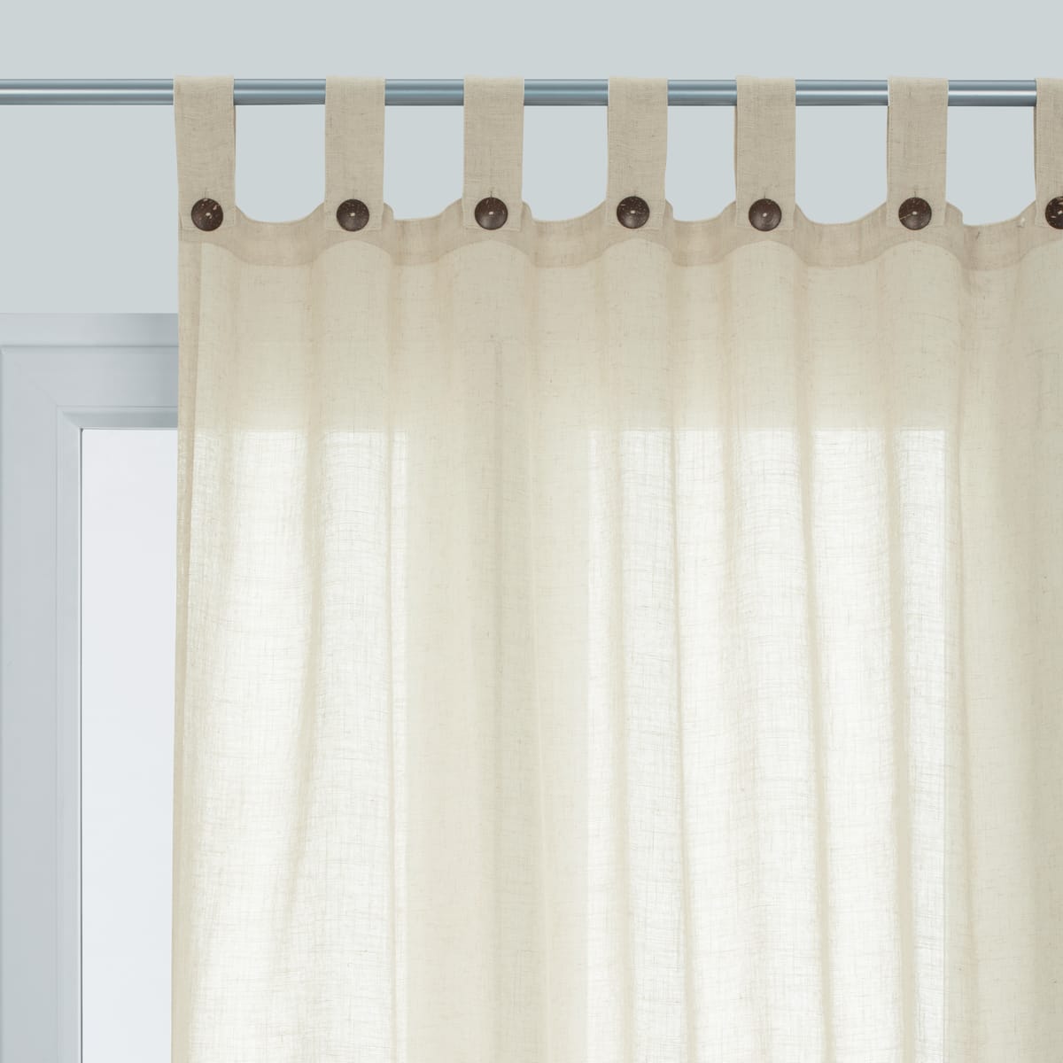 CHARLINA ECRU OPAQUE CURTAIN 140X280 WITH LOOPS AND BUTTONS