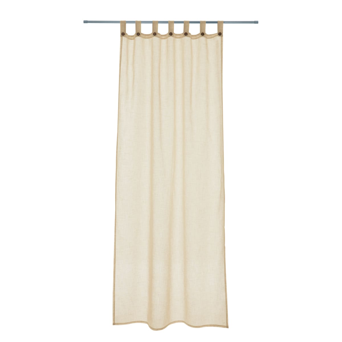 CHARLINA ECRU OPAQUE CURTAIN 140X280 WITH LOOPS AND BUTTONS