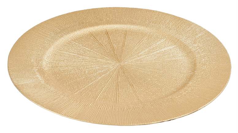 RELIEV Golden decorative plate, light golden, Ø 33 cm