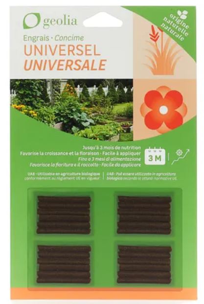 FERTILISER STICKS GEOLIA BIO UNIVERSAL