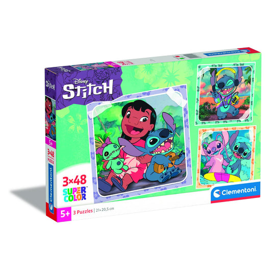 3 Puzzles of 48 Pieces - Stitch