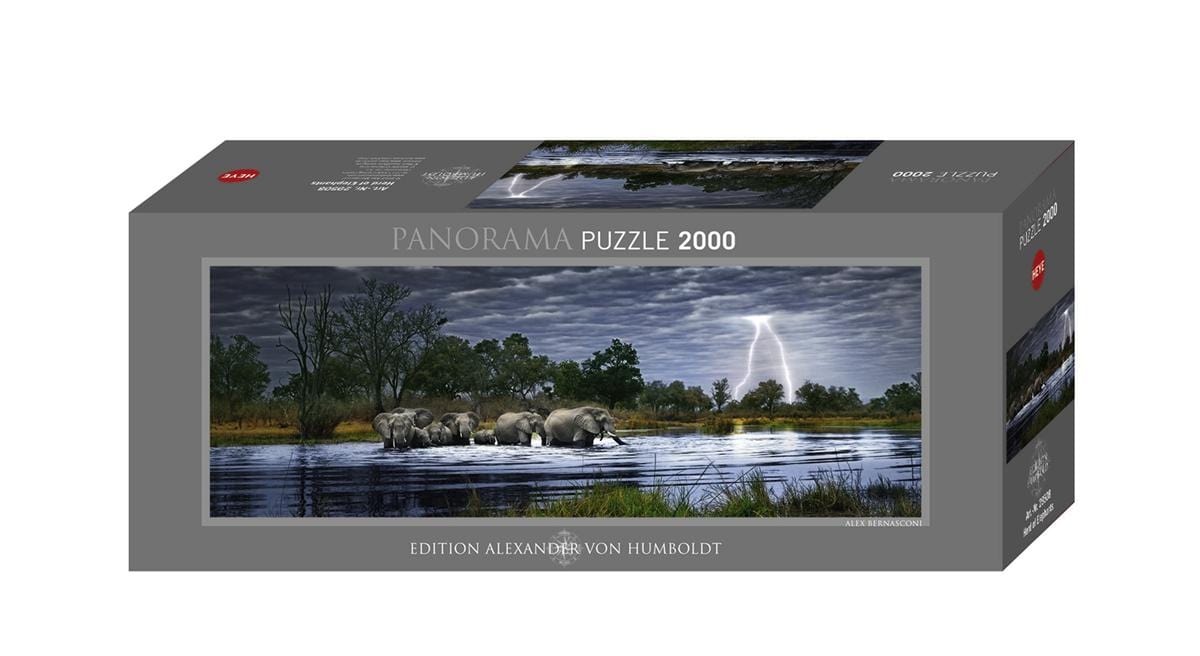 Toys Puzzle 2000 pz Panorama - Herd of Elephants, Edition Humboldt