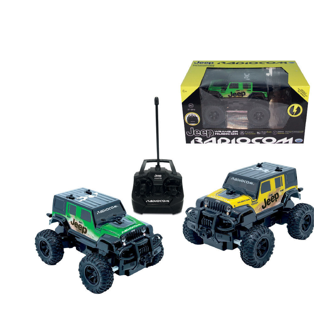 Radiocom - Jeep Wrangler sc.1: 24, RC 27 MHz batteries included NEW COLORS MUD SHELL