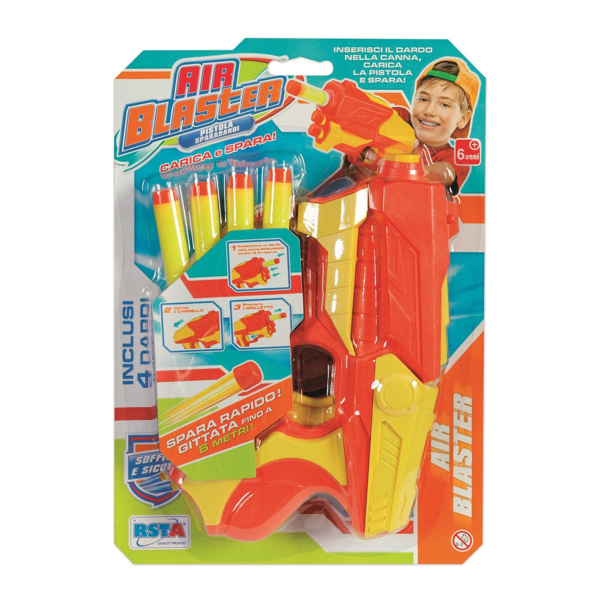 Toys AIR BLASTER PISTOL BLISTER 4 dardi