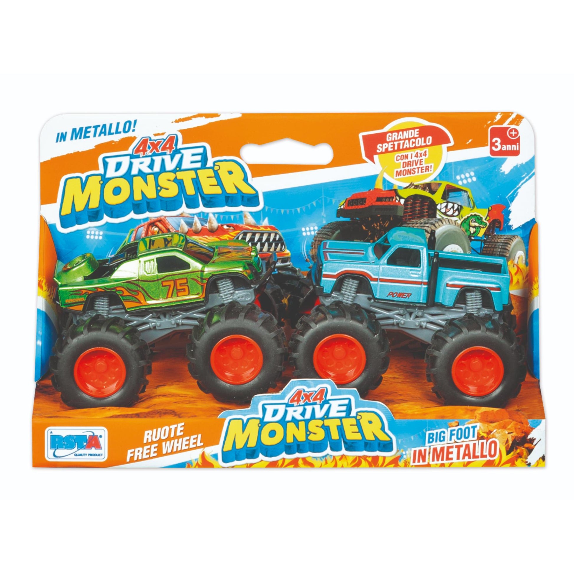 SET 2 PEZZI DIE CAST 4X4 DRIVE MONSTER DIE CAST