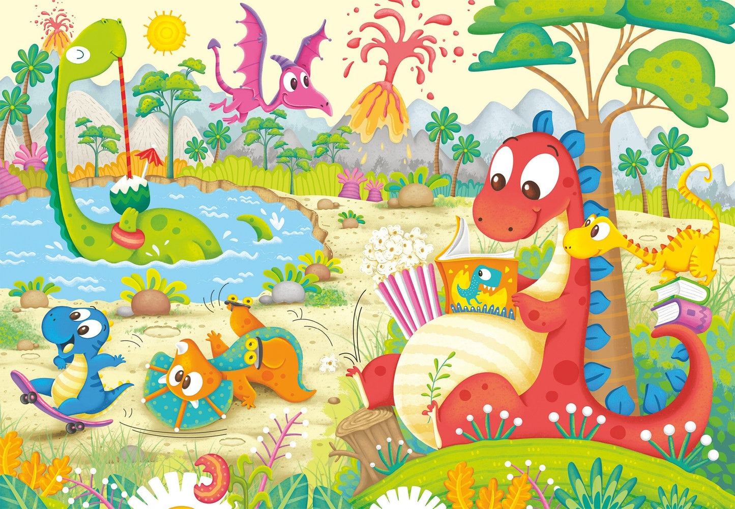 Toys 2 12 Piece Puzzles - Playful Dinosaurs