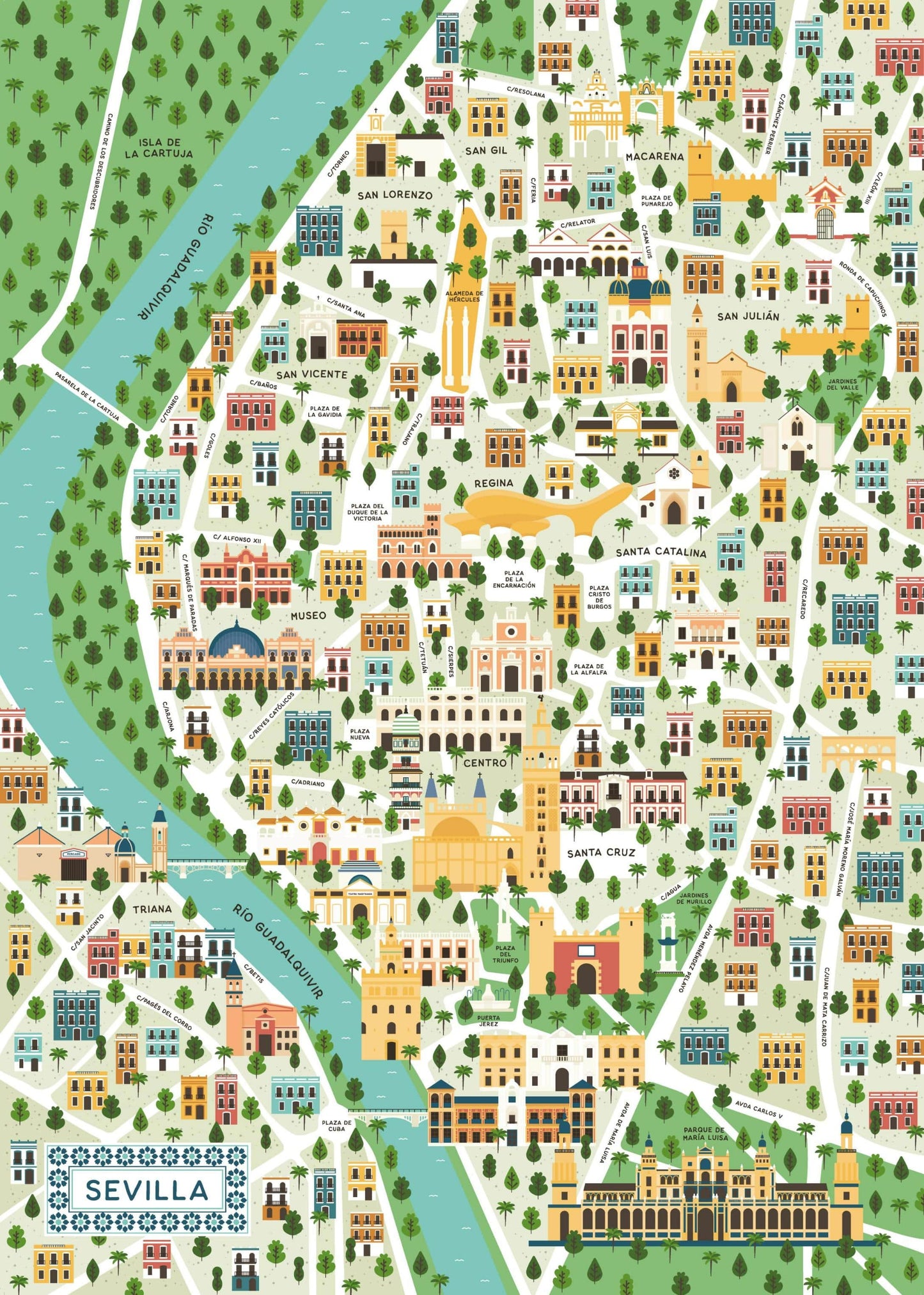 Toys 1000 Piece Puzzle - Map of Seville