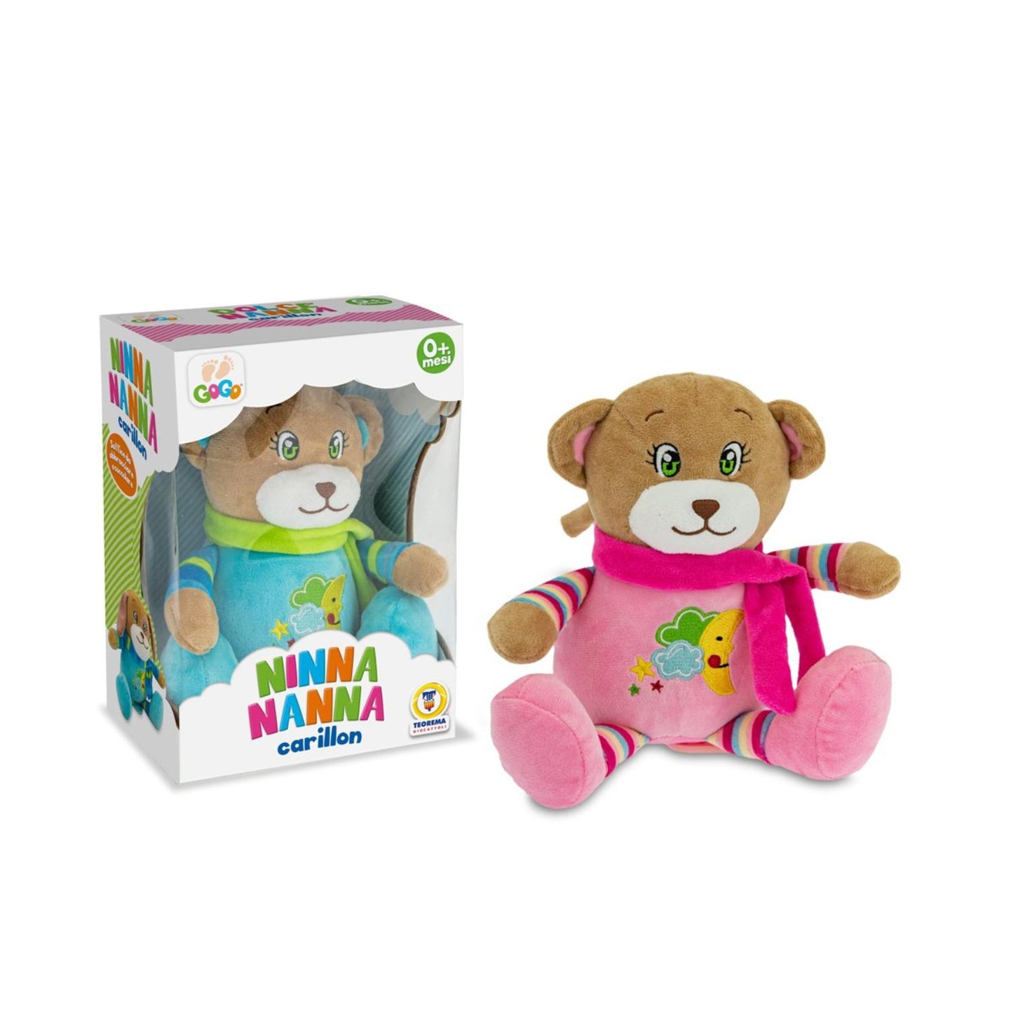 GOGO - MUSIC BOX TEDDY BEAR WITH SCARF 2 COL. 20CM