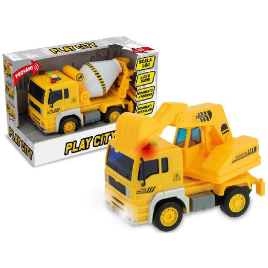 Toys PLAY CITY - FRICTION CONSTRUCTION VEHICLES WITH LIGHTS AND SOUNDS 1:20 SCALE 2 MDL ASS