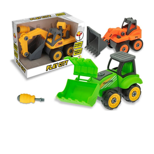 Toys PLAY CITY - VEHICLES IN CONSTRUCTION SCHEDULE DISMANTLING AND REASSEMBLING 3 MDL ASS