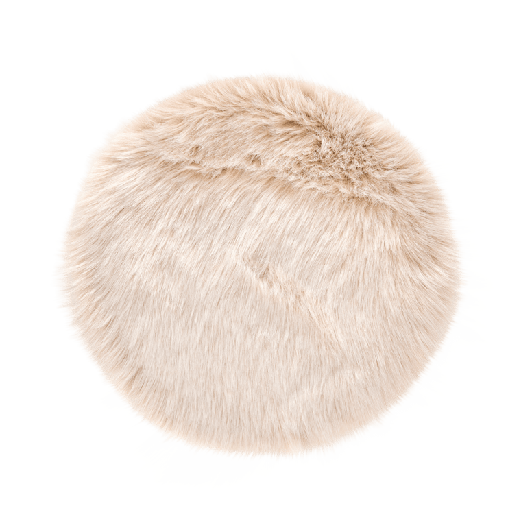 FUR MIX White chair cushion, Ø 38 cm