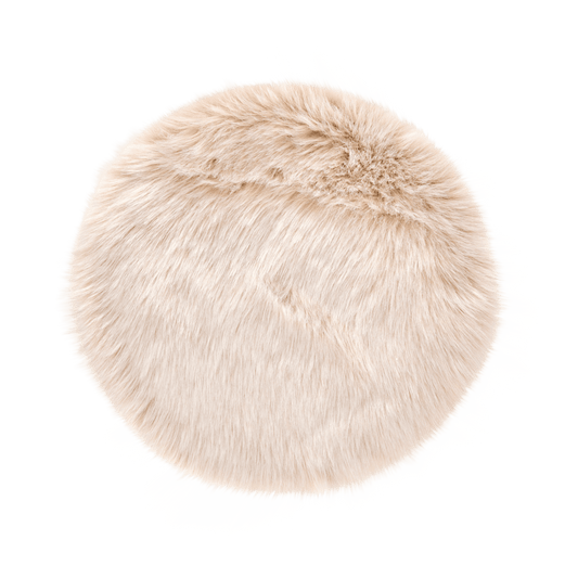 FUR MIX White chair cushion, Ø 38 cm