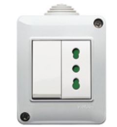 PLANA ENCLOSURE WITH DIVERTER AND 10/16A OUTLET IP40 GRAY