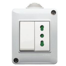 PLANA ENCLOSURE WITH DIVERTER AND 10/16A OUTLET IP40 GRAY