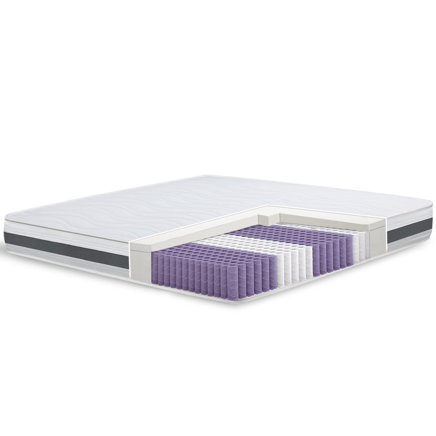 The White Stone Pocket Spring Mattress with Self-Molding Waterfoam 80 x 190 cm | Height 20 cm | Medium-Firm, Orthopedic | Hypoallergenic, Anti-Mite, and Antibacterial Cover