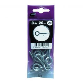 12 SCREW EYE GALVANISED STEEL 3.5X2
