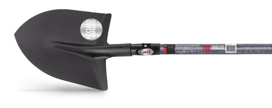 Hardened steel shovel, 29 x 30 cm, with a fibreglass handle, 150 cm