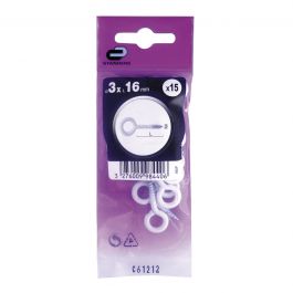 15 SCREW EYE PLASTIC-COATED STEEL