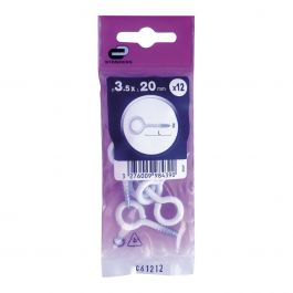 12 SCREW EYE PLASTIC-COATED STEEL