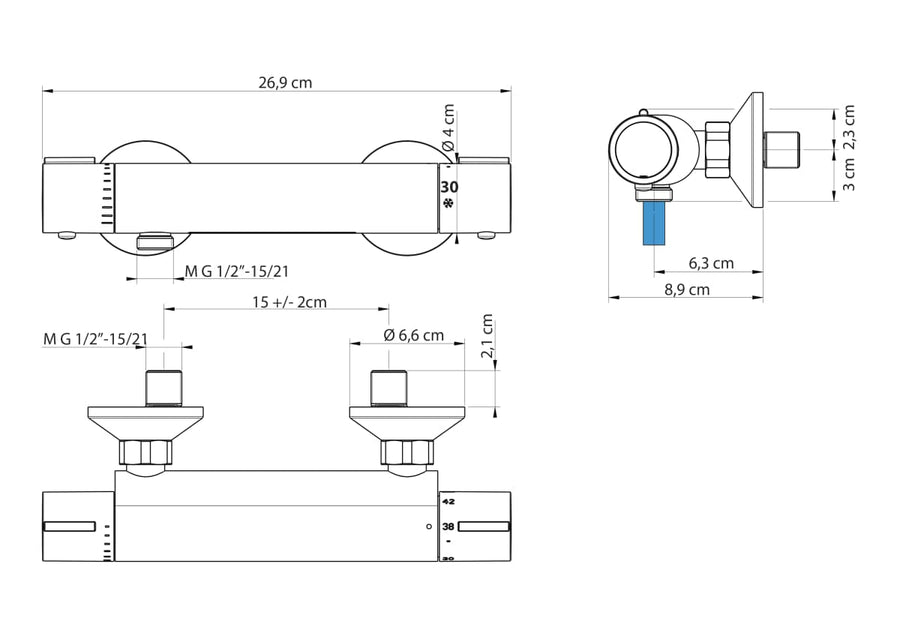 Bricocenter EXTERNAL THERMOSTATIC SHOWER MIXER BORA