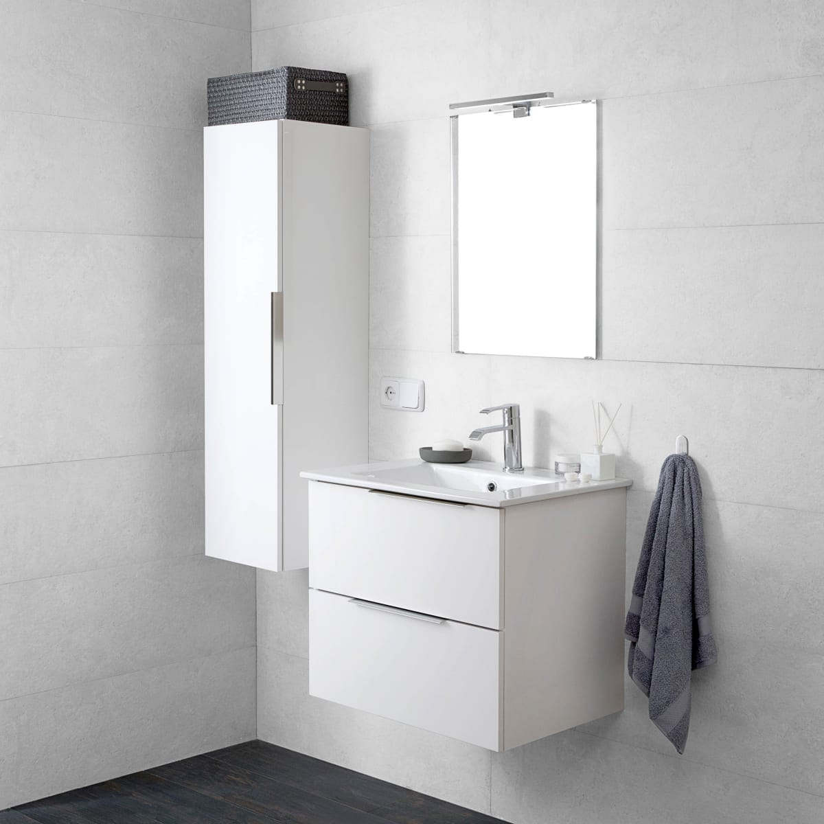 Bricocenter NEW ESSENTIAL SENSEA RECESSED WASHBASIN CERAMIC SQUARED WHITE L61 H16 P46