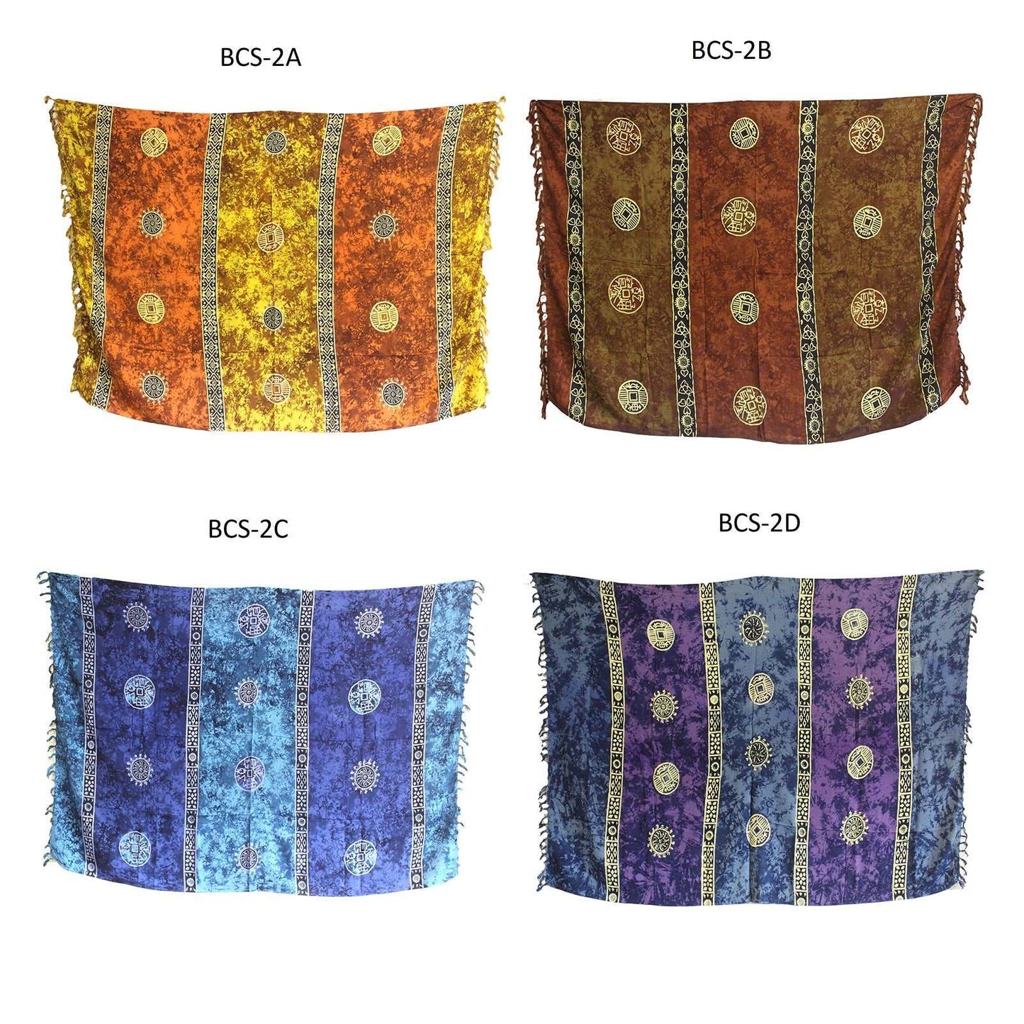 1x Bali Celtic Sarongs - Lucky Coins (4 Assorted Colours) - best price from Maltashopper.com BCS-02DS