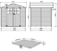IRIS WOODEN SHED 2.10 X 1.80 12 MM PANELS