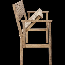 SOLIS ORIGAMI NATERIAL 2 SEATER ACACIA WOOD BENCH WITH ARMRESTS 55.2X120XH89.5