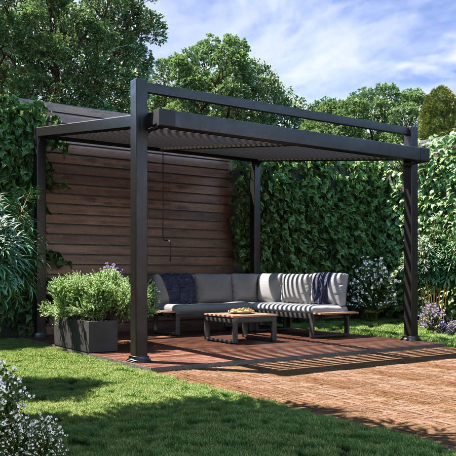 Bricocenter NATERIAL ODYSSEA PERGOLA 319X380 IN DARK GRAY ALUMINUM