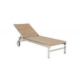 MENORCA NATERIAL ALUMINIUM POLYWOOD 195X65 WOOD-EFFECT SUN LOUNGER