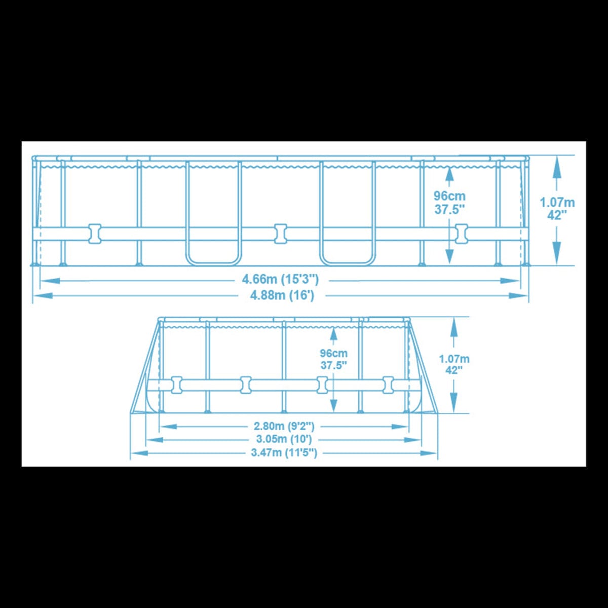 Bricocenter Pool 4.88mX3.05mX107 cm