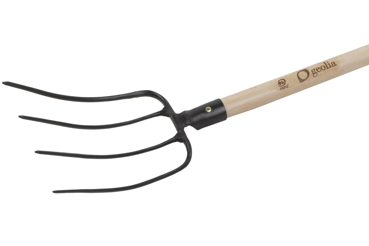 GEOLIA FORGED STEEL 4-TINE FORK WITH PEFC BEECH WOOD HANDLE 130CM