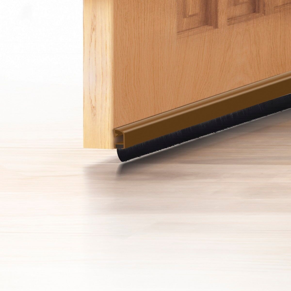 UNDER DOOR WITH ALUMINIUM SCREW AND BRUSH 1MT BROWN AXTON